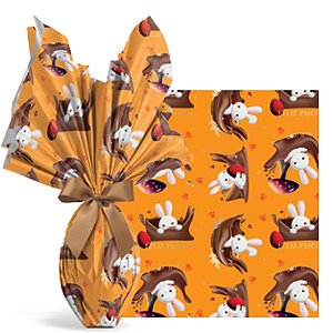 Folha Poli Metalizado Contos de Páscoa Laranja 69x89cm - 25 Un