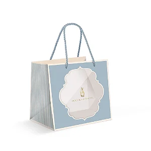 Sacola Premium Para Um Meio Ovo com Visor Laviê Mediterrâneo M 30x26x14cm - 10 Un