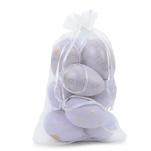 Saco com Ovos Galinha Sortido Lilás e Ouro - 9 Un
