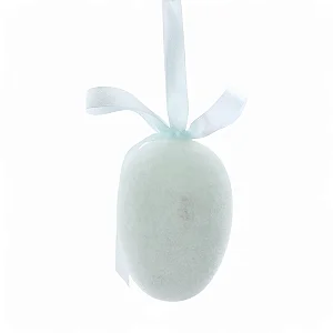 Ovo Decorativo Para Pendurar Flocado Verde Flocked 12,5cm - 1 Un