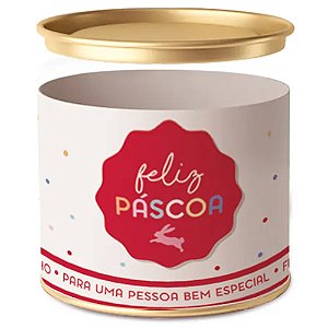 Lata Para Ovo Rígida 350g Páscoa Feelings Composê 10x18cm - 12 Un