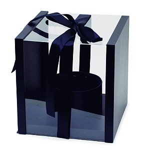 Caixa em Acrílico Liso 26x20x10cm Preto - 1 Un