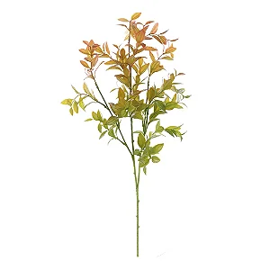 Folhas Decorativas Permanentes - Pick Folhagem 64cm Verde/Marrom - 6 Buquês