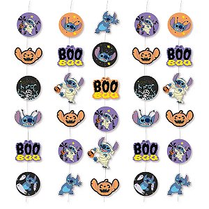 Cortina Decorativa Stitch Halloween 1,97x2,25 Metros - 6 Un