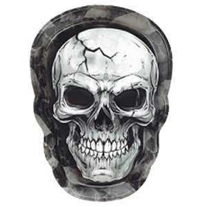 Bandeja Plástica Formato Crânio 17cm - 1 Un