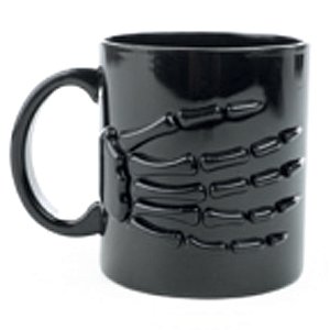 Caneca Plástica Esqueleto Preto 8,5cm - 1 Un