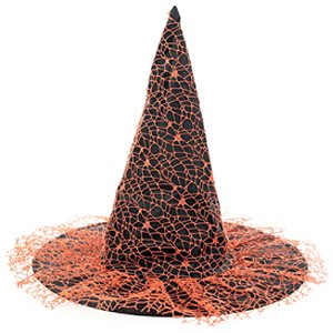Chapéu Bruxa Scarlett Rede Laranja Halloween - 1 Un