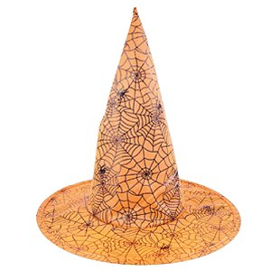 Chapéu Bruxa Teia de Aranha Laranja Halloween - 1 Un