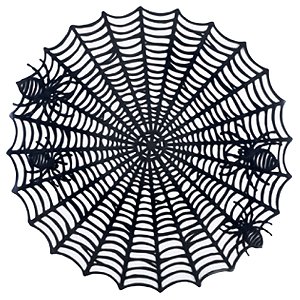 Jogo Americano Plástico Redondo 38cm Teia Preta - 1 Un