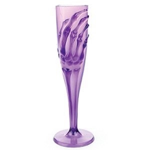 Taça Mão Esqueleto Roxo 20cm - 1 Un