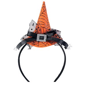 Tiara Chapéu de Bruxa Teia Laranja - 1 Un
