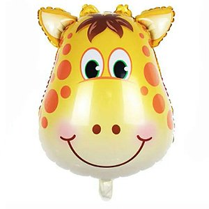 Balão Metalizado com Canudo Girafa - 1 Un