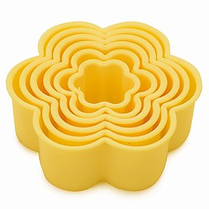 Cortador Modelador Plástico Biscoito Flor - Jogo com 6 Un - Cromus Allonsy