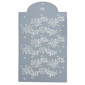 Estencil Para Bolo Floral-St35-08 21x35cm - 1 Un - Cromus Allonsy