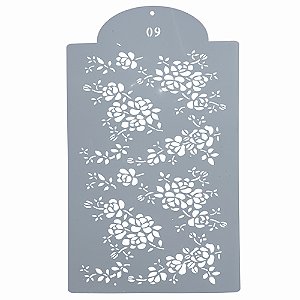 Estencil Para Bolo Floral-St35-09 21x35cm - 1 Un - Cromus Allonsy