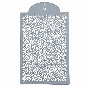 Estencil Para Bolo Floral-St35-13 21x35cm - 1 Un - Cromus Allonsy