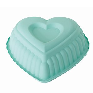 Forma de Silicone Coração Duplo Verde 25x23,3x7cm - 1 Un - Cromus Allonsy