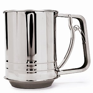 Polvilhador e Peneira Camada Dupla 750g com Gatilho 15x9,7x13cm - 1 Un - Cromus Allonsy