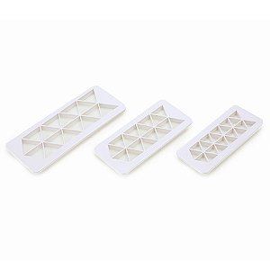 Molde Para Pasta Americana Triangular Branco - Jogo com 3 Un - Cromus Allonsy