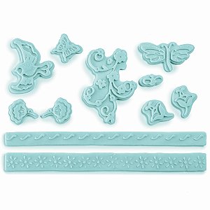 Molde Para Pasta Americana Revoada 20x12,5x0,7cm Verde - 1 Un - Cromus Allonsy