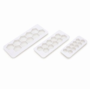 Molde Para Pasta Americana Hexagonal Branco - Jogo com 3 Un - Cromus Allonsy