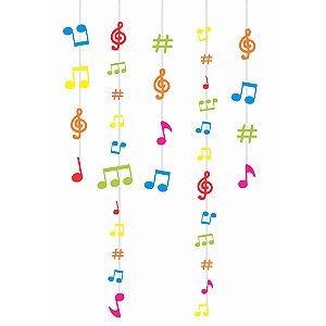 Kit Cortina Cartonada Notas Musicais Color - 5 Un