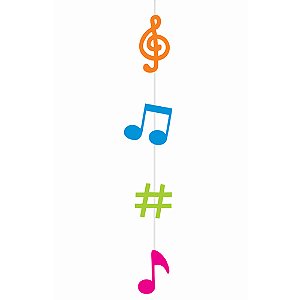 Móbile Decorativo Notas Musicais Color 80cm - 1 Un