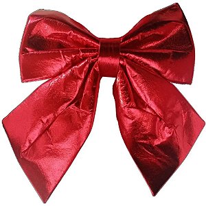 Enfeite Laço Natalino 28x25cm Metalizado Vermelho - 1 Un