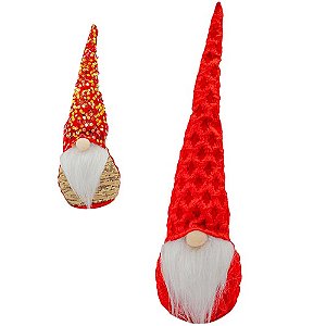 Enfeite Papai Noel em Tecido Luxo 33cm Modelos Sortidos - 1 Un