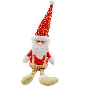 Enfeite Papai Noel em Tecido Luxo 46x15cm - 1 Un