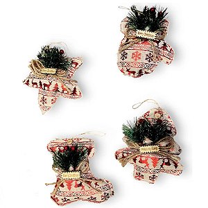 Enfeites Natalino em Tecido Sortido - 1 Un