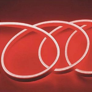 Fita com 120 Leds Neon Fixa 12 Volts 5,00 Metros Vermelho - Bivolt