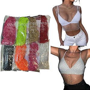 Blusinha de Strass Neon Cores Sortidas