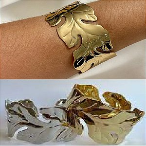 Bracelete Grego de Folha Metal Luxo