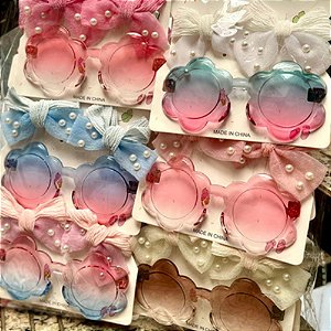 Kit Luxo Óculos Acrílico com 2 Laços