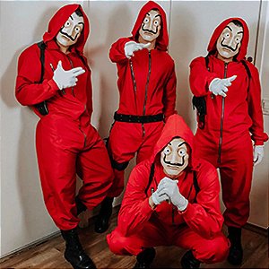 Kit Para Fantasia Adulto com Máscara La Casa de Papel M