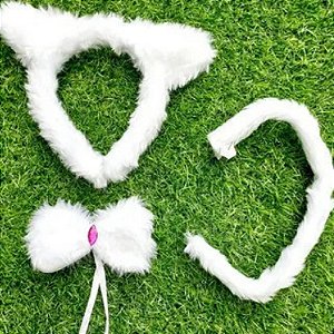 Kit Para Fantasia Branca em Pelúcia