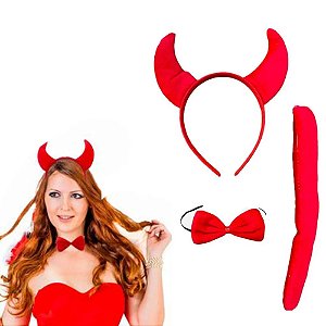 Kit Para Fantasia Diabinha Luxo