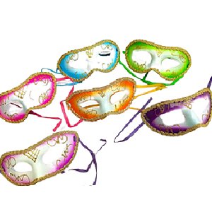 Máscara Veneza com Glitter Desenhada - Para Festas