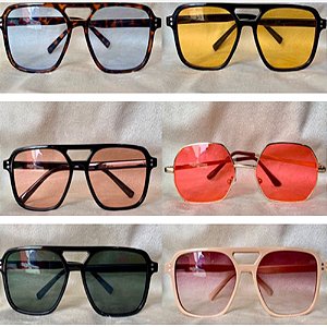 Óculos Quadrado Luxo Colorido Retrô - Para Festas