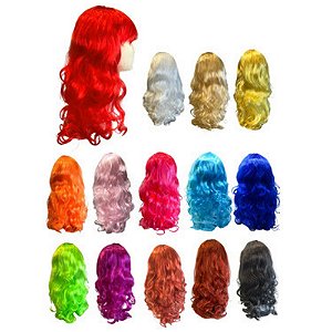 Peruca Longa Cacheada Cores Sortidas - Para Festas