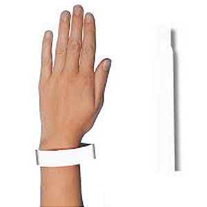 Pulseira de Identificação a Prova de Água Branco - 50 Un