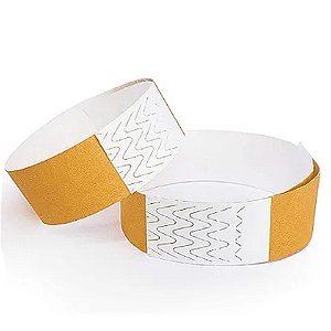 Pulseira de Identificação a Prova de Água Dourado - 50 Un