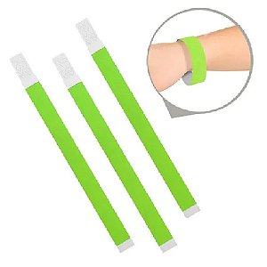 Pulseira de Identificação a Prova de Água Neon Verde - 50 Un