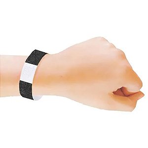 Pulseira de Identificação a Prova de Água Preto - 50 Un