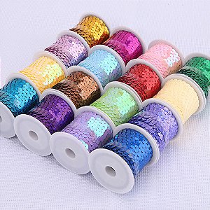 Rolo de Cordão Lantejoula 92 Metros Cores Sortidas