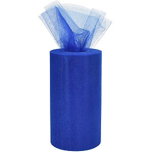 Rolo de Tule com 50 Metros e 1,20 Metros de Largura Azul Royal