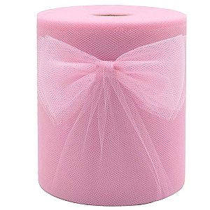 Rolo de Tule com 50 Metros e 1,20 Metros de Largura Rosa Bebê