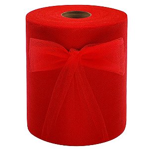 Rolo de Tule com 50 Metros e 1,20 Metros de Largura Vermelho