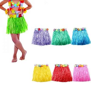 Saia Havaiana Adulto 40cm Plástica Cores Sortidas